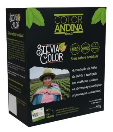 Imagem de Adoçante Stévia 800Mg Color Andina 50 Sachês