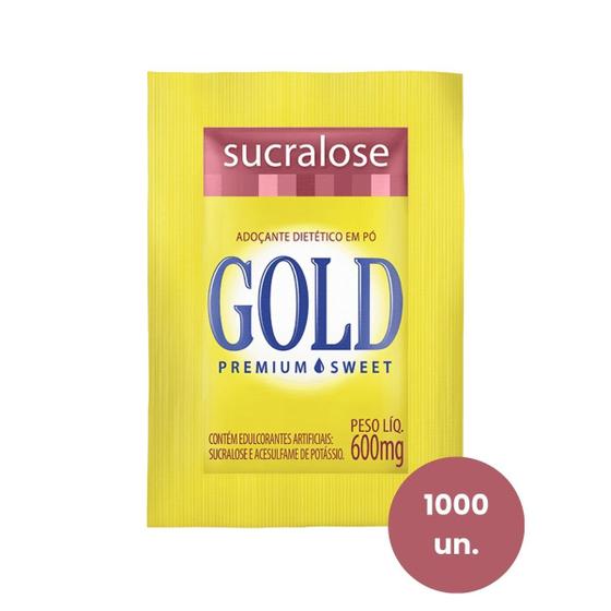 Adoçante Sucralose Em Pó Sachê 600mg Gold Caixa Com 1000 Un. Menor preço em Adoçante Sucralose Em Pó Sachê 600mg Gold Caixa Com 1000 Un.