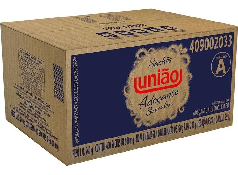 Imagem de Adoçante Sucralose União Sachê 600mg C/ 400 Unidades