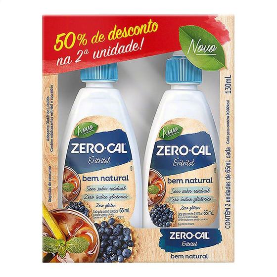 Imagem de Adoçante Zero Cal Eritritol Bem Natural 65ml 2 Unidades Ganhe 50% de Desconto na 2ª Unidad - Zerocal