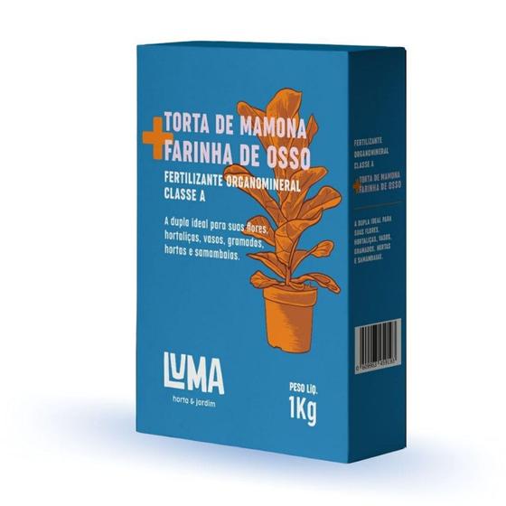 Imagem de Adubo Farinha de Osso + Torta de Mamona Organomineral - 1kg - Luma