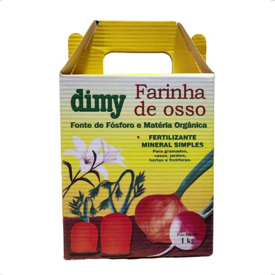 Imagem de Adubo Fertilizante Mineral Farinha de Ossos 1Kg Dimy Caixa