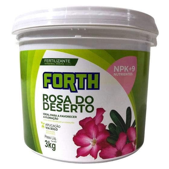 Imagem de Adubo Fertilizante Mineral P/ Rosa Do Deserto NPK Forth 3kg