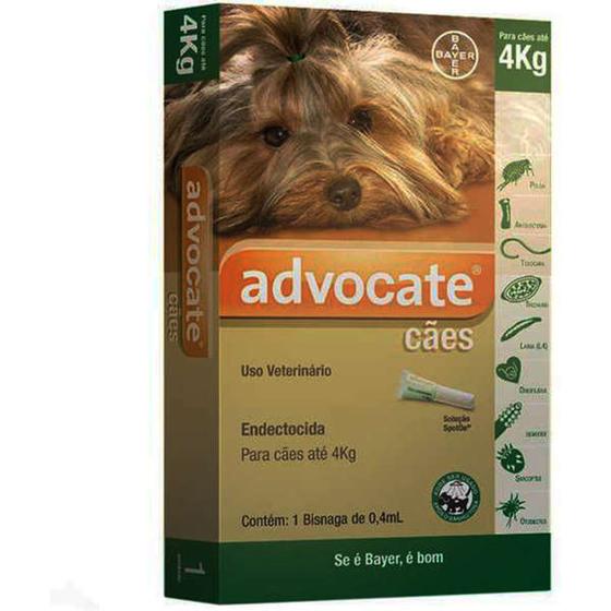 Imagem de Advocate Elanco 0,4 mL para Cães de até 4 Kg - 1 Bisnaga