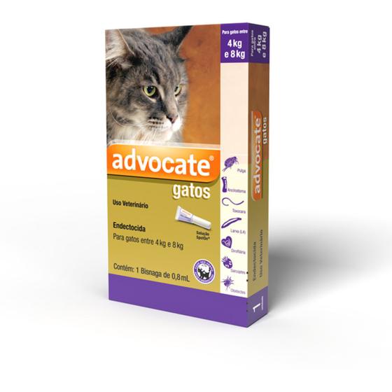 Imagem de Advocate Elanco 0,8 mL para Gatos de 4 a 8 Kg - 1 Bisnaga