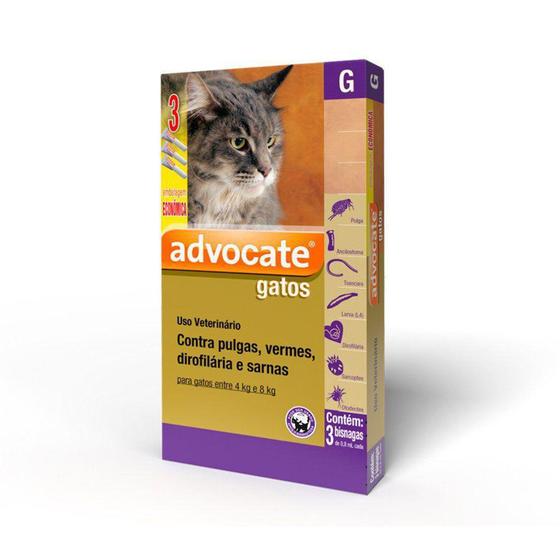 Imagem de Advocate Gatos Combo - para gatos de 4kg até 8kg - Bayer