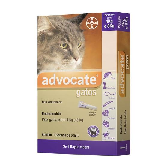 Imagem de Advocate para Gatos entre 4kg e 8kg 0,8ml com 1 Bisnaga