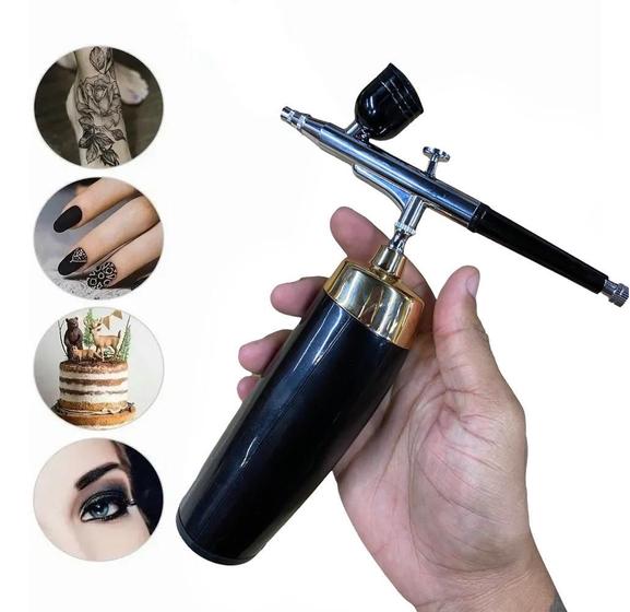 Aerógrafo Profissional Portátil Com Compressor 0,3Mm Menor preço em Aerógrafo Profissional Portátil Com Compressor 0,3Mm