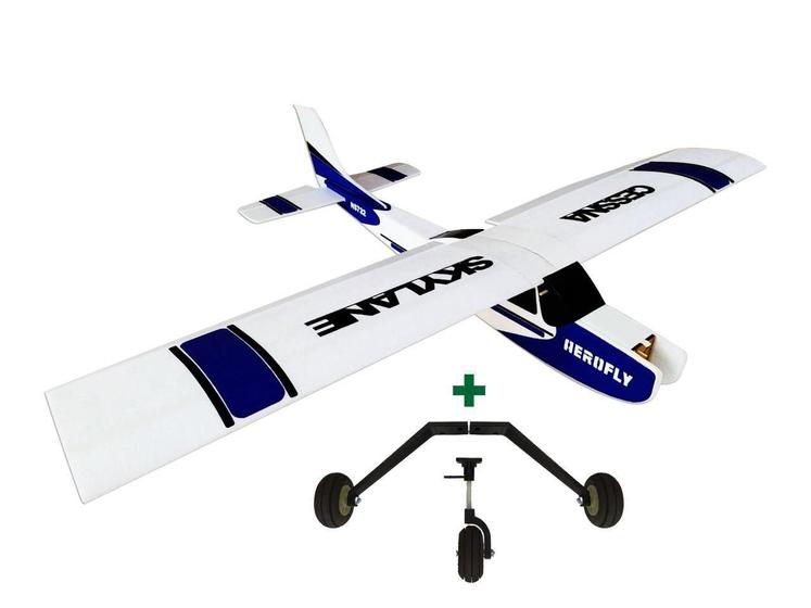 Imagem de Aeromodelo Cessna + Adesivos, Linkagem, Trem De Pouso, Kit 2