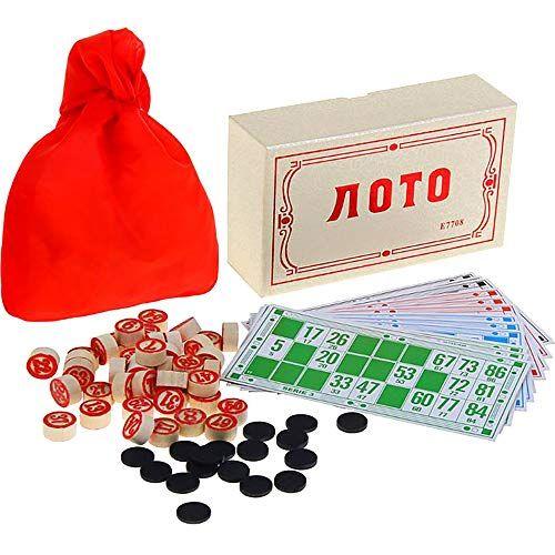 Imagem de AEVVV Russian Lotto Family Board Games - Jogos de Bingo Russo para Família - Tambola Kit de Barris de Madeira Bingo Cards Chips Brinquedos - Juego De Loteria Game Rusa - Loto Souvenirs