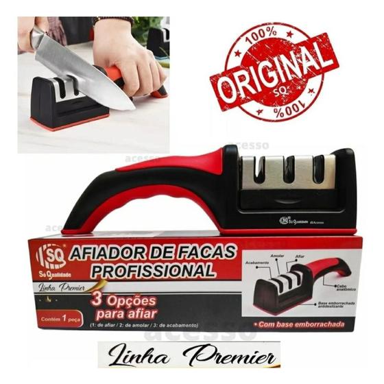 Imagem de Afiador Amolador De Facas 03 Opções De Afiar Profissional - Sharpener