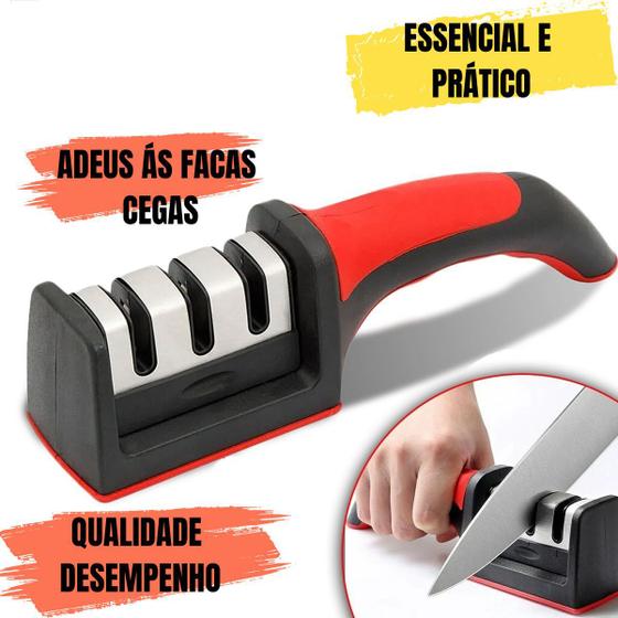 Imagem de Afiador E Amolador De Facas E Tesouras 3 Tipos De Pedras