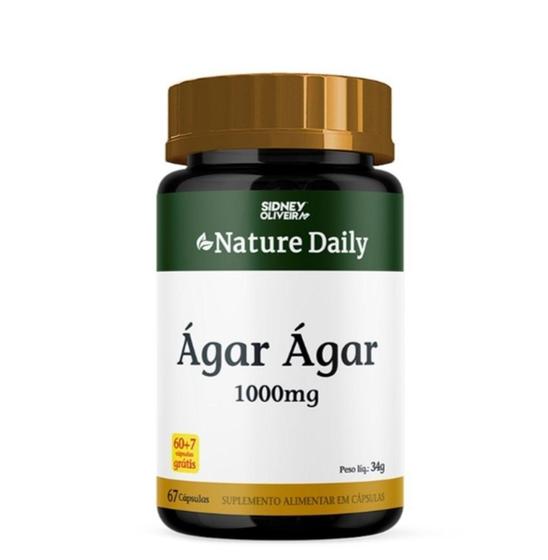 Imagem de Ágar ágar 1000mg nature daily 60 cápsulas sidney oliveira