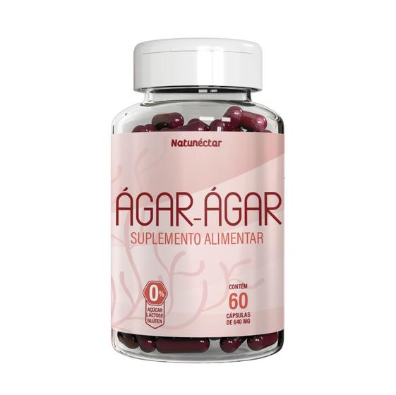 Imagem de Ágar-ágar 630mg 60 Caps Gelatina Natural Suplemento Natunéctar