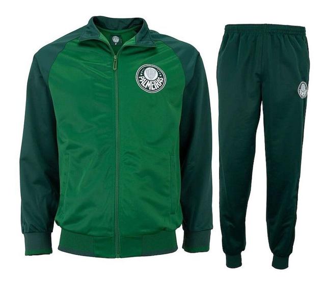 Imagem de Agasalho Conjunto Inverno Masculino Jaqueta Calça Palmeiras Trilobal Verde