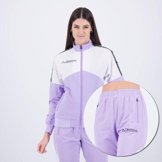 Imagem de Agasalho Kappa Sport Cutts Feminino Lilás e Branco