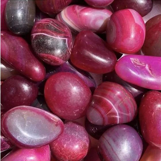 Imagem de Ágata Rosa Natural Pedra Rolada Cristal da Sorte