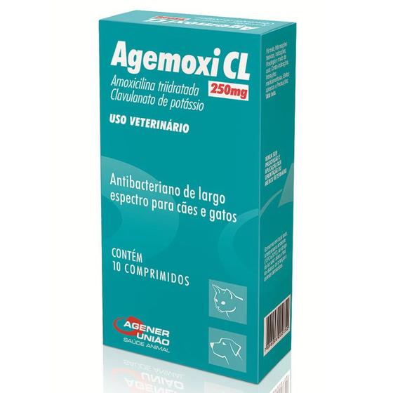 Imagem de Agemoxi CL 250mg 10 Comprimidos - Agener União