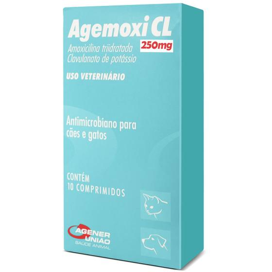 Imagem de Agemoxi CL Agener 250mg 10 Comp Antimicrobiano Para Cachorro