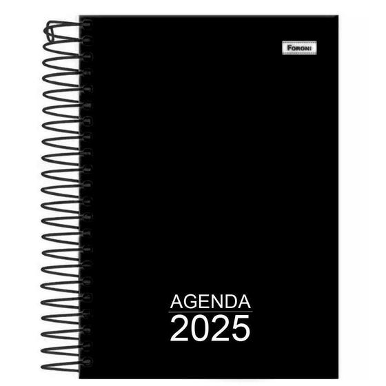 Imagem de Agenda 2025 Diária Espiral 176Fls Cliff Preto Foroni