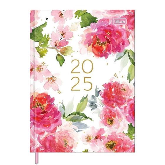 Imagem de Agenda 2025 Diária Feminine Floral Rosa Tilibra