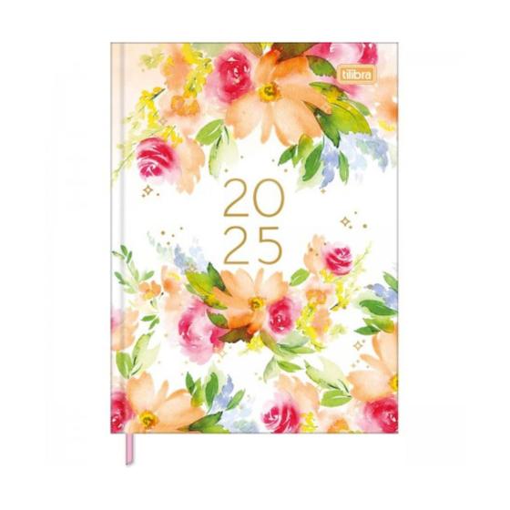 Imagem de Agenda 2025 TILIBRA Feminine Diária 112 Folhas Costurada Capa Dura 12,3 x 16,6cm M4