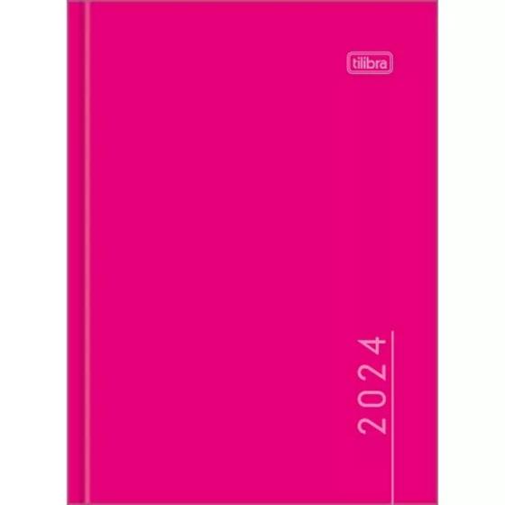 Imagem de Agenda Anotação 123x166mm Brochura 160Fls Lembrete Rosa 2024