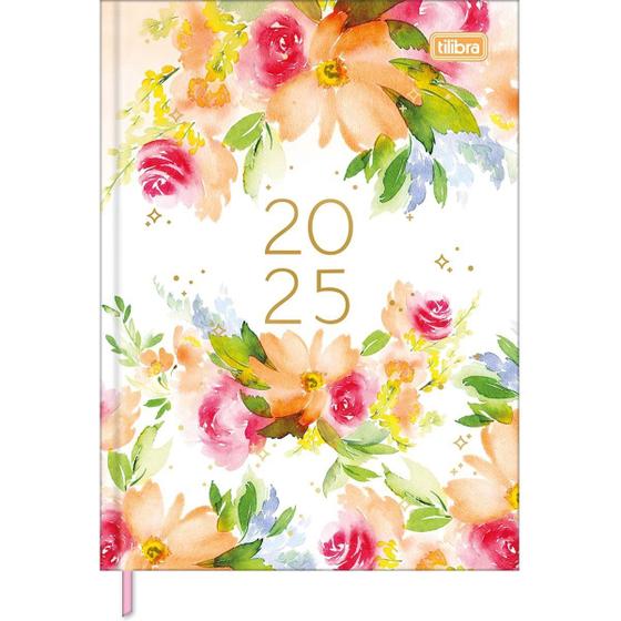 Imagem de Agenda Costurada Diária 12,3 x 16,6 cm Feminine 2025