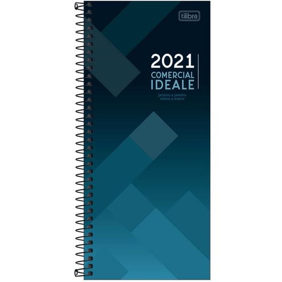 Imagem de Agenda Diária 2021 Comercial Ideale Modelo 8 Espiralada 119x275mm Tilibra.