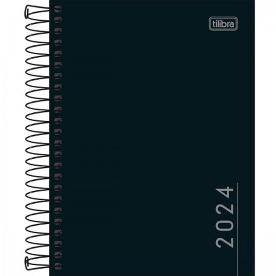 Imagem de Agenda espiral diária 11,7 x 16,4 cm pepper preta 2024