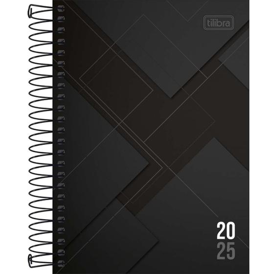 Imagem de Agenda Espiral Diária 12,9 x 18,7 cm Zip 2025 - Quadrados Pretos