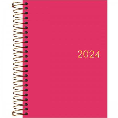 Imagem de Agenda Espiral Executiva Diária 12,9x18,7cm Napoli Pink 2024 Tilibra