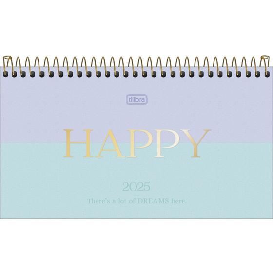 Imagem de Agenda Espiral Semanal de Bolso 16,7 x 8,9 cm Happy 2025 Tilibra 4224