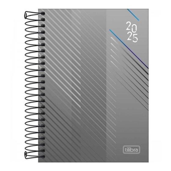 Imagem de Agenda Executiva Espiral Spot 2025 129mm x 187mm Cinza - Tilibra 