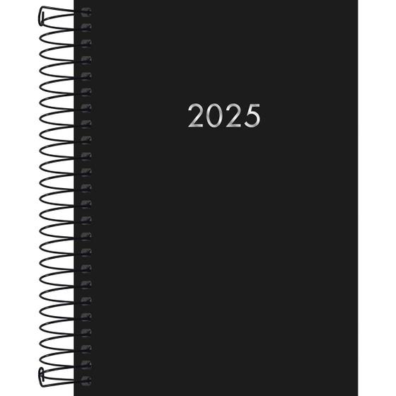 Imagem de Agenda Napoli 2025 Preta Espiral 12,9x18,7cm Planejamento Profissional Capa Dura 176 Fls