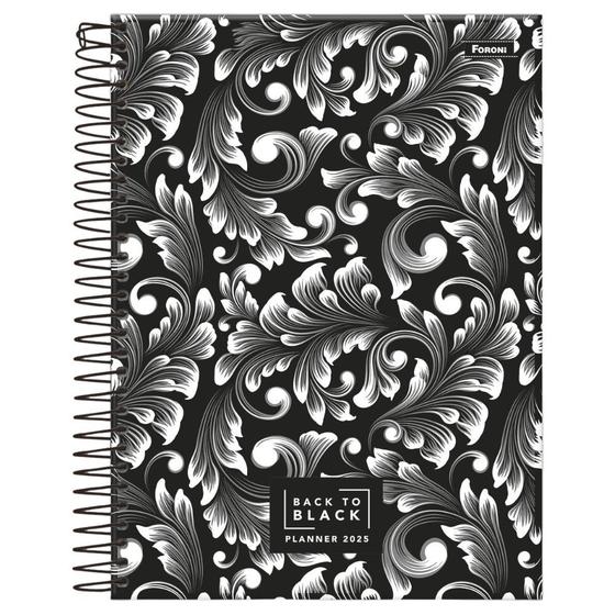 Imagem de Agenda Planner Espiral Foroni 177x240 Black To Black 80 Folhas Sortido