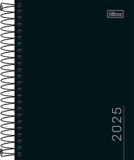 Imagem de Agenda Tilibra Spice 2025 Espiral Preta (14,5 x 20,5 cm)