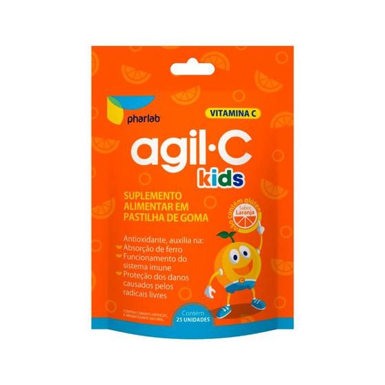 Imagem de Agil C Kids Sabor Laranja 25 Pastilhas de Goma