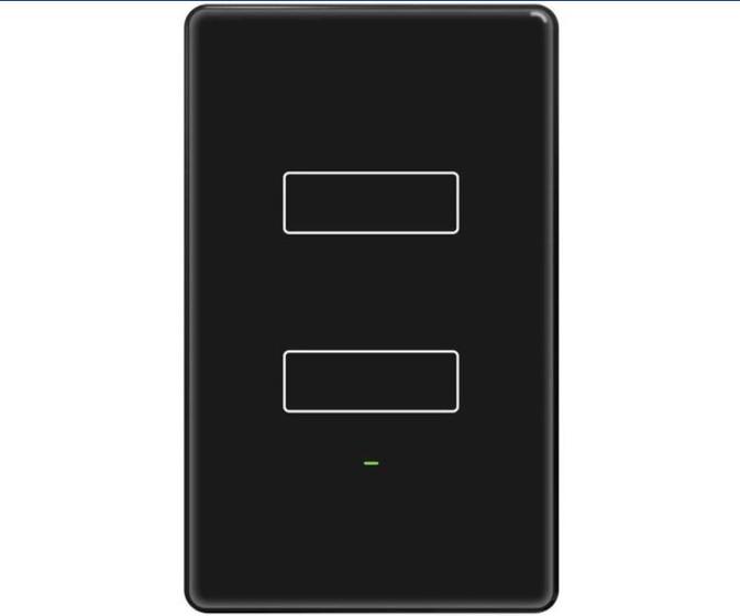 Imagem de Agl interruptor inteligente touch wifi 2 teclas preto