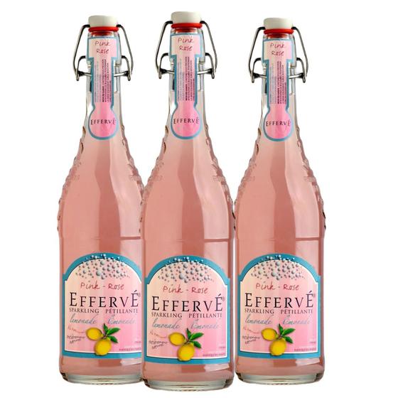 Imagem de Água Com Gás Sabor Limonada Rosa Effervé 750Ml (3 Garrafas)