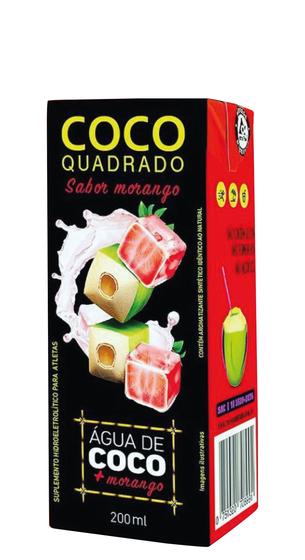 Imagem de Água de Coco Coco Quadrado Morango 200ml - 27 unidades