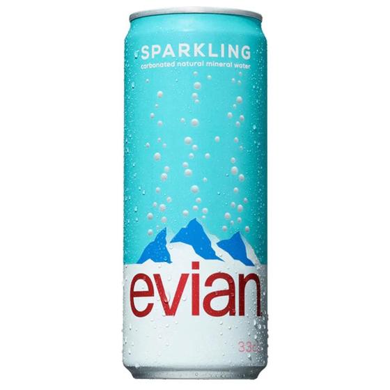 Imagem de Água Francesa Evian Sparkling Com Gás Lata 330ml