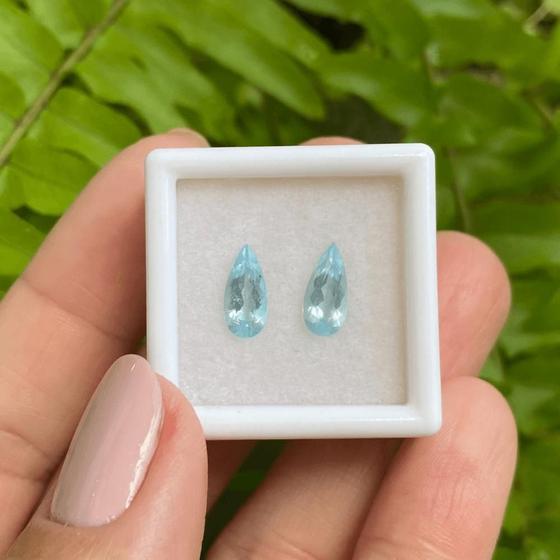 Imagem de Água Marinha Azul Gota Par 1,43ct (2)