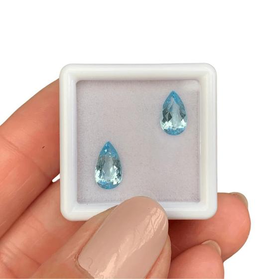 Imagem de Água Marinha Azul Gota Par 1,59ct