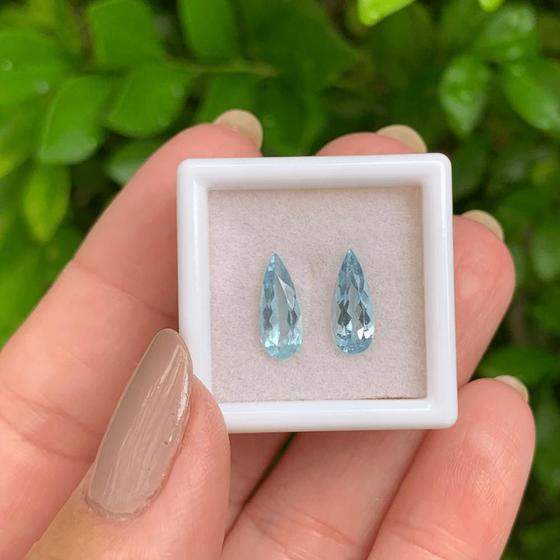 Imagem de Água Marinha Azul Gota Par 1,84ct