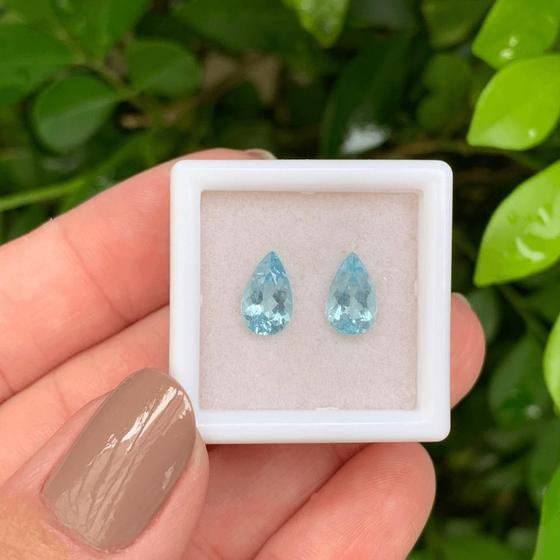 Imagem de Água Marinha Azul Gota Par 1,89ct