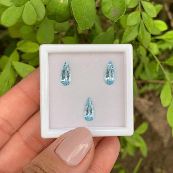 Imagem de Água Marinha Azul Gota SET 2,78ct