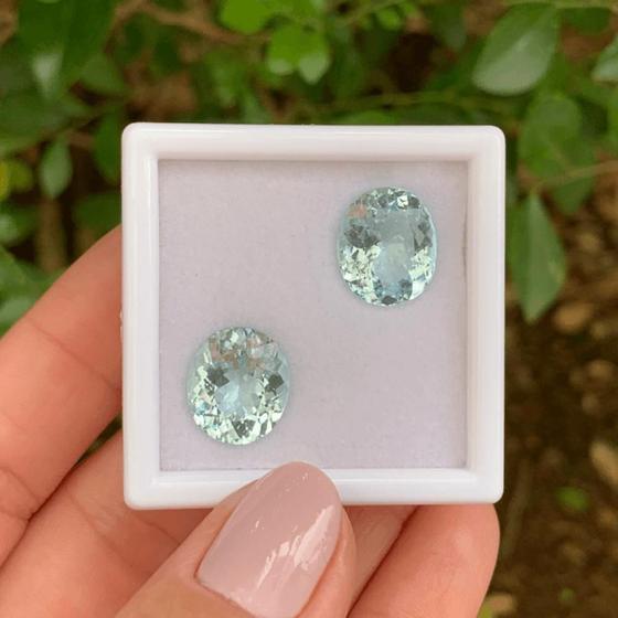 Imagem de Água Marinha Oval Par 10,68ct