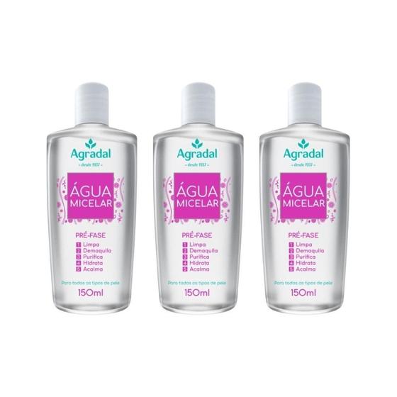 Imagem de Agua Micelar Agradal 150Ml - Kit Com 3Un