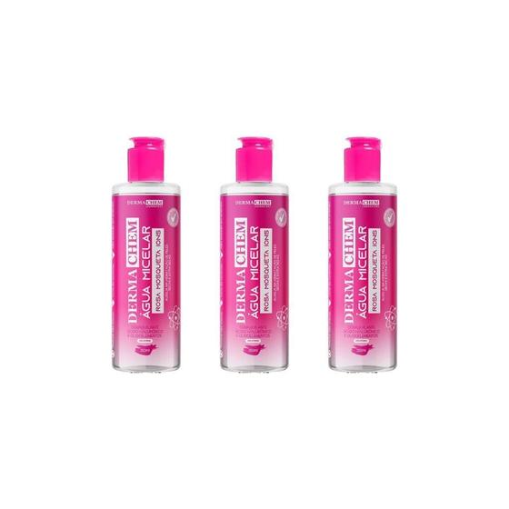 Imagem de Agua Micelar Dermachem 250Ml Rosa Mosqueta - Kit Com 3Un